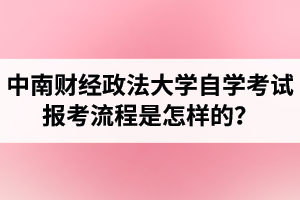 中南财经政法大学自学考试报考流程是怎样的？