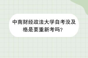 中南财经政法大学自考没及格是要重新考吗？