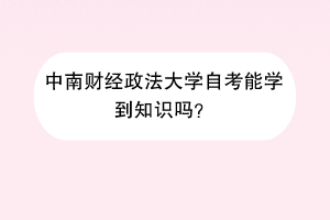 中南财经政法大学自考能学到知识吗？