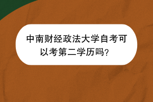 中南财经政法大学自考可以考第二学历吗？
